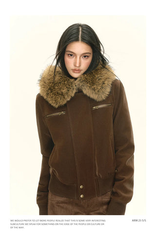 brown quilted coat