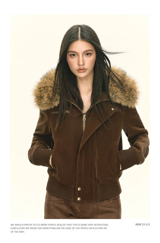 brown quilted coat