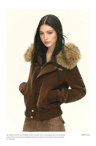 brown quilted coat