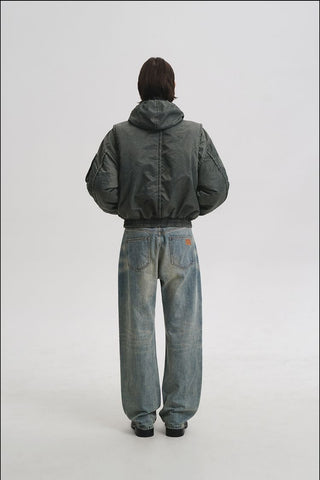 [MASONPRINCE] Sand-washed Boxy Workwear Padded Jacket