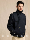 [CULTUM] Water-Resistant Cotton Short Trench Jacket