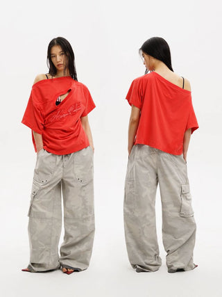 [MASONPRINCE] Reversible Camo Wide Cargo Pants