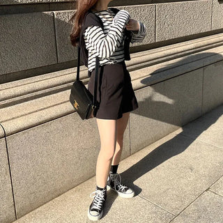 Basic striped long-sleeved T-shirt