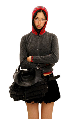 [Moromoro2] Contrast Striped Layered Knit  Sweater