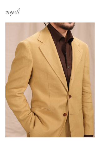 [CULTUM] Linen Single-Breasted Suit