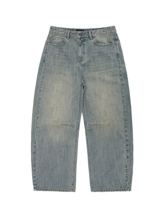 [MASONPRINCE] Washed Slub Denim Wide Leg Pants