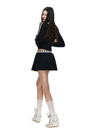[NECY] Love Waistband Pleated Mini Skirt (2color)