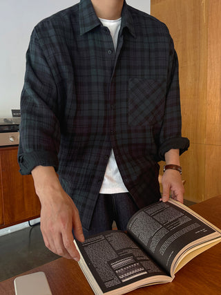 Rhythm Double-Layered Oversized Check Shirt