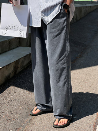 Libero Pigment Linen Long Wide Pants