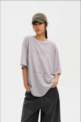 [MASONPRINCE] Washed Graphic Print T-Shirt