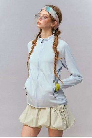 [Monterest] Fleece-Lined Stand Collar Zip-Up Jacket