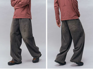 [Monterest] Washed Wide Leg Denim Pants
