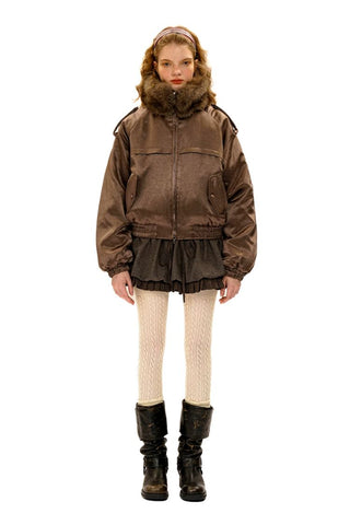 [Moromoro2] Fur Collar Aviator Vest &  Jacket