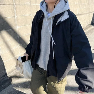 Plain hooded parka