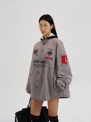 [MASONPRINCE] Plaid Hooded Shirt Jacket