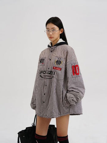 [MASONPRINCE] Plaid Hooded Shirt Jacket