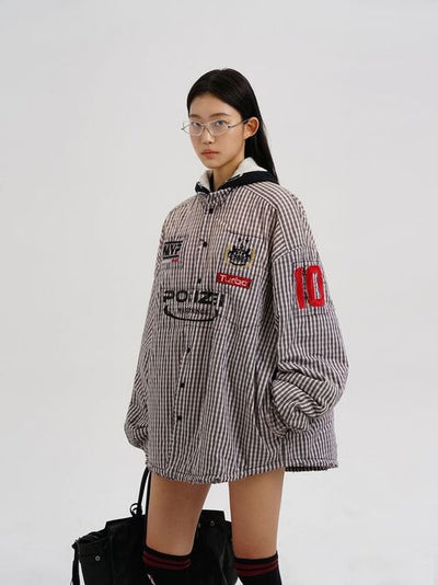 [MASONPRINCE] Plaid Hooded Shirt Jacket