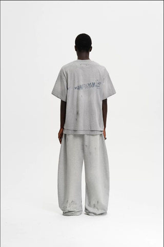 [MASONPRINCE] Paint Print Curved Wide Sweatpants