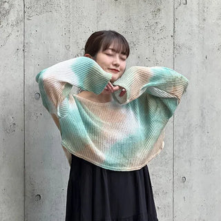 Tie-dye cropped knit