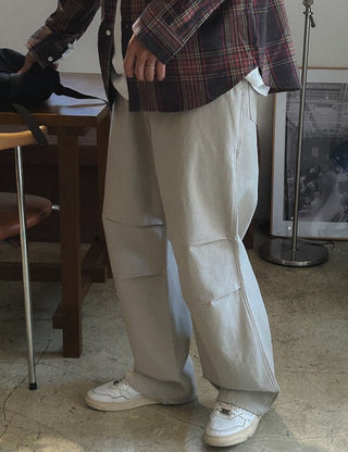 [Premium] Knee Cut Cotton Elastic Pants (3 colors, M~L)