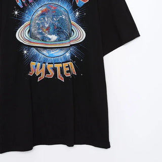 Earth print short-sleeved T-shirt