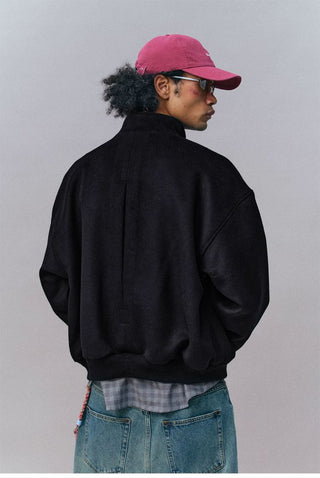 [Monterest] Wool Blend Stand Collar Harrington Jacket