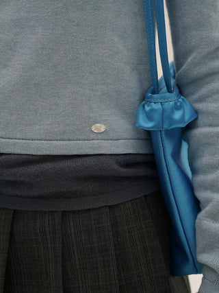 [Moromoro2] Asymmetric Collar Layered Knit  Sweater