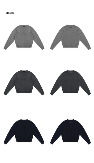 [MASONPRINCE] Washed Structured V-Neck Cardigan