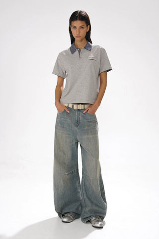 [MASONPRINCE] Check Collar Pique Cotton Polo