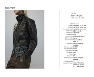 CONP Patchwork Leather Jacket (Dark Brown)