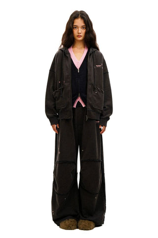 [Moromoro2] Star Studded Distressed Hoodie &  Pants