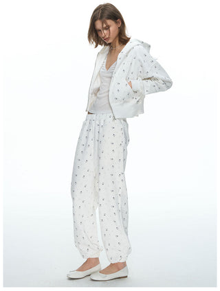 [NECY] Mimora Allover Print Hoodie Jacket & Sweatpants Set