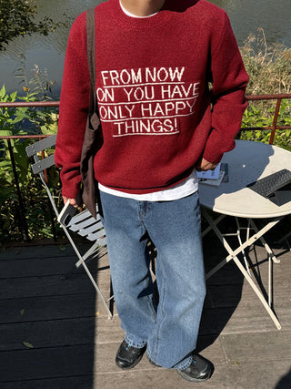 FROM NOW Intarsia Soft Knit