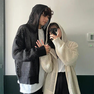 Unisex Mesh Hooded Zip-Up