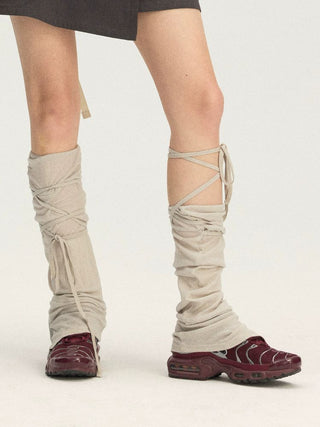 [Monterest] Lyocell Wool Blend Lace-Up Leg Warmers