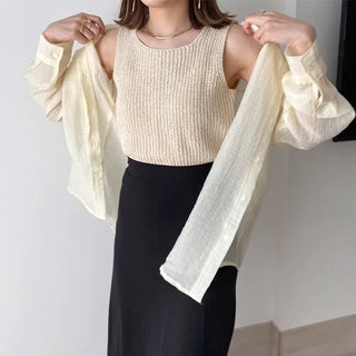 soda square sleeveless knit
