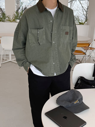 Slow Pigment Crop Work Shirt