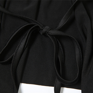 Self tie halter backless deep V neck top