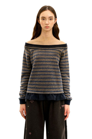[Moromoro2] Tencel Linen Striped  Sweatshirt/Pants