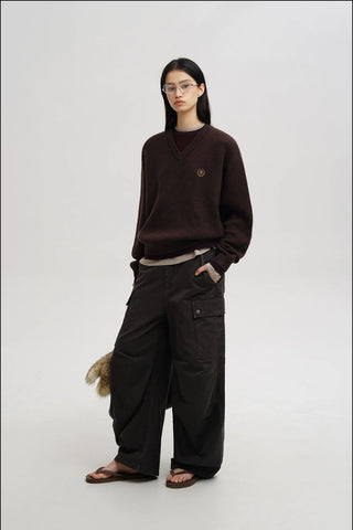 [MASONPRINCE] V-Neck Layered Sweater