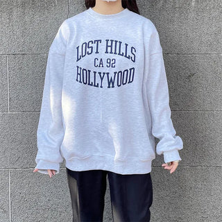 Brushed fleece lettering sweatshirt