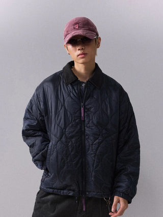 [Monterest] Quilted Coach Jacket with Corduroy Collar