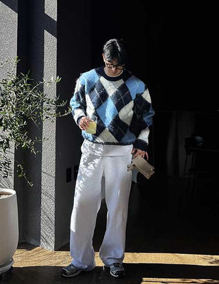 Mohair Argyle Knit (3 colors)