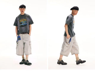 [Monterest] Washed Car Print Relaxed Fit Tee