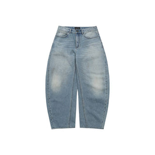 [MASONPRINCE] Washed Mid-Rise Tapered Wide Denim Pants