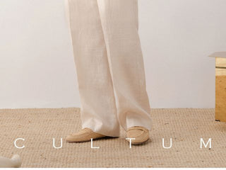 [CULTUM] Linen Blend Drawstring Pants