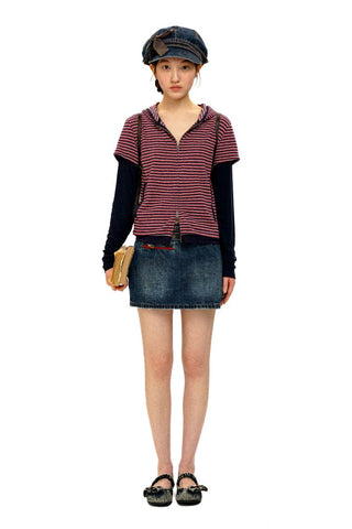 [Moromoro2] Washed Denim Fringe  Collection