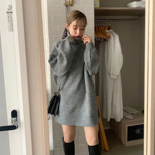 Turtleneck knit dress