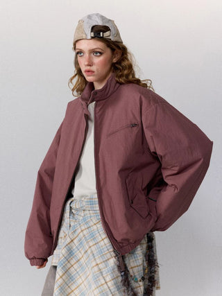 [Monterest] Stand Collar Padded Harrington Jacket
