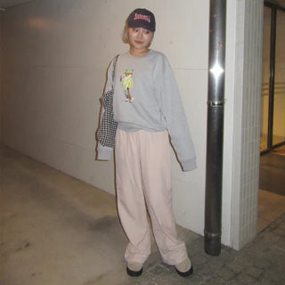 Summer nylon elastic waist pants